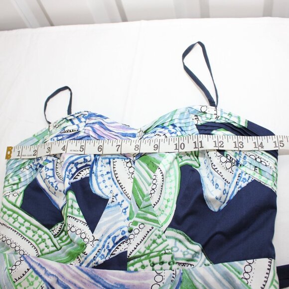 Moulinette Souers Womens Donau Convertible Strap Cotton Blue Green Dress Size 4 - Picture 8 of 10